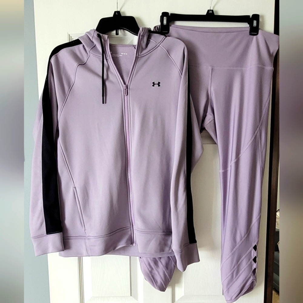 Under Armour Lavender & Black Zip Hoodie with Matching Leggings